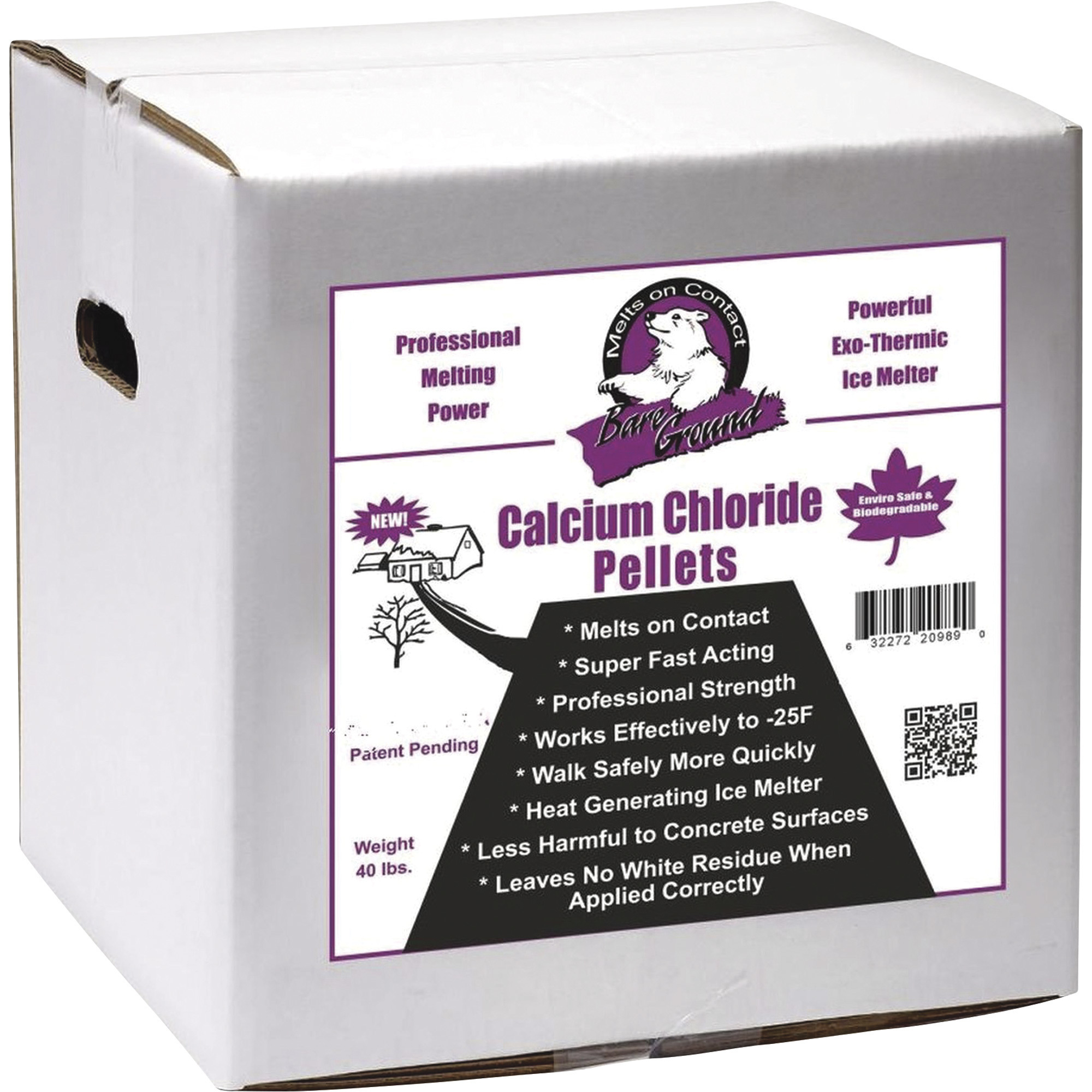 Bare Ground Calcium Chloride Pellets, 40 Lbs., Model# BGCCP-40